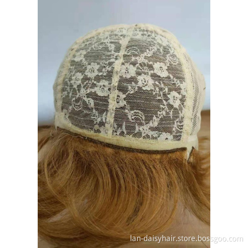 Highlight Bob wig Pixie Cut Short  Curly Honey Blonde  Brazilian Human Hair   Machine Wigs